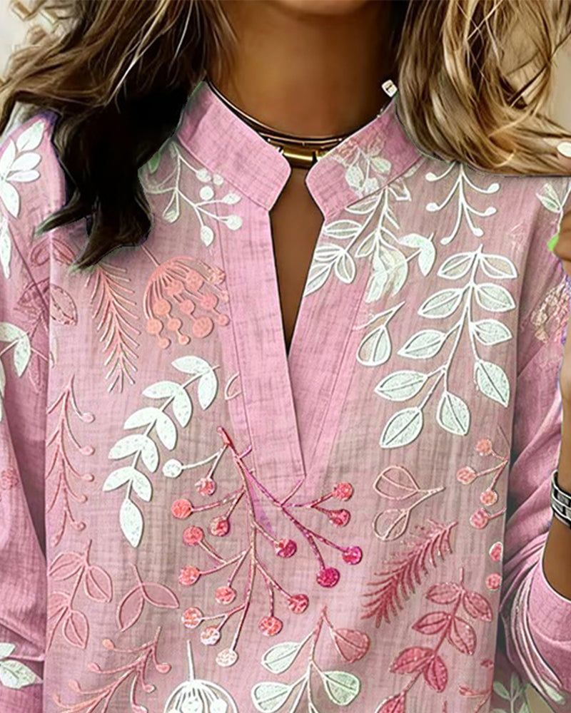 Evelina | Blusa Floral con Cuello Alto