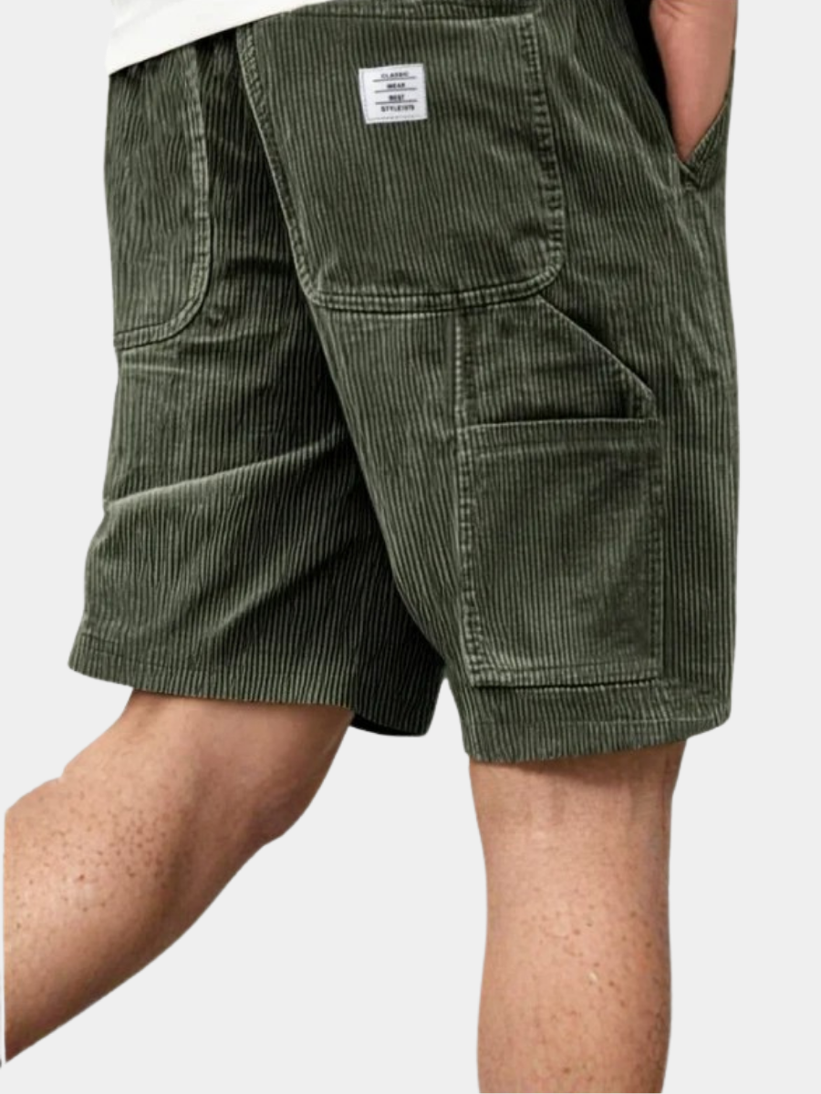 PANTALÓN CORTO CARGO DE PANA PARA HOMBRE