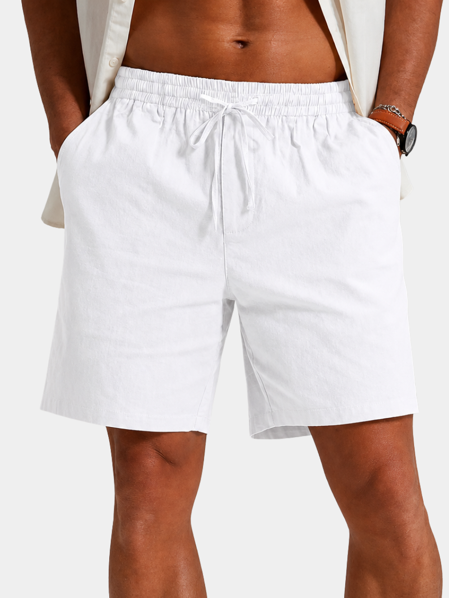 PANTALÓN CORTO CLÁSICO DE LINO PARA HOMBRE