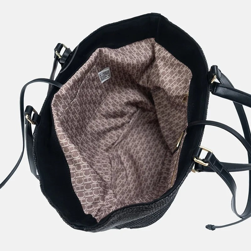 Éléna | Sac Cabas Tressé à Pompons