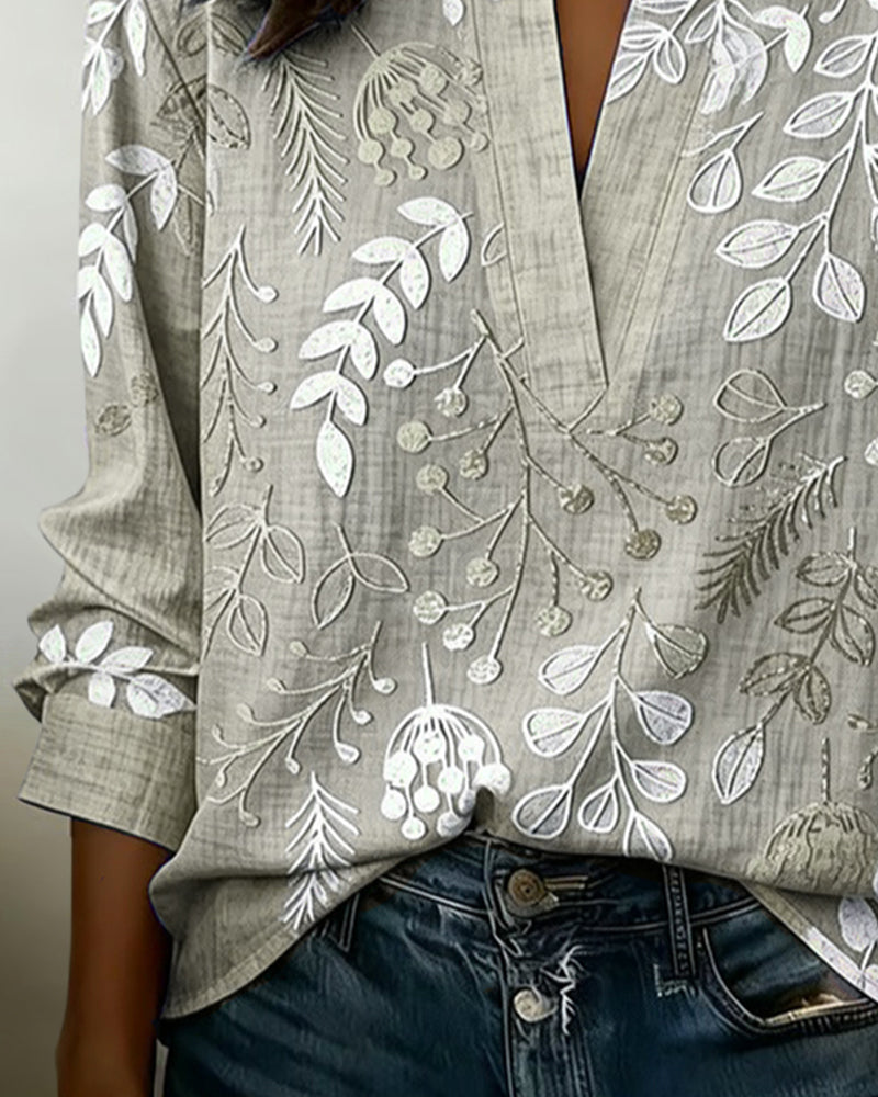 Evelina | Blusa Floral con Cuello Alto