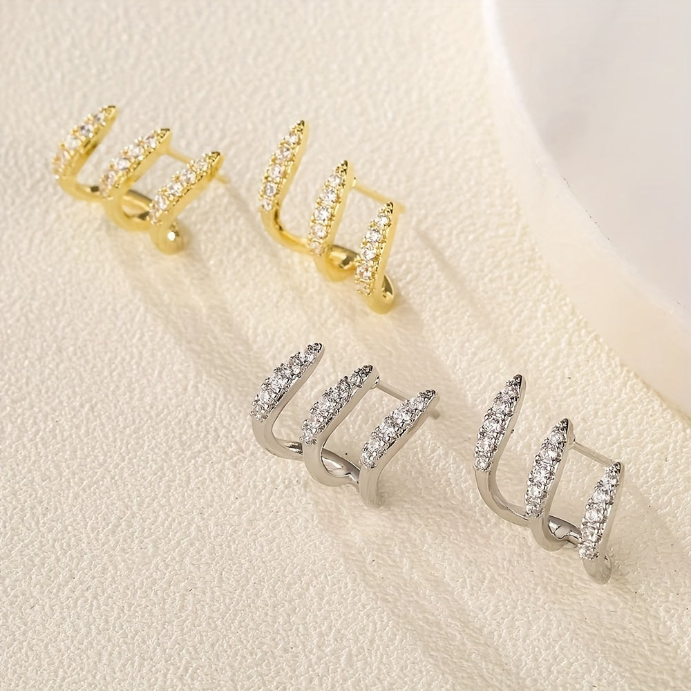 Boucle d'Oreille Triple Élégante