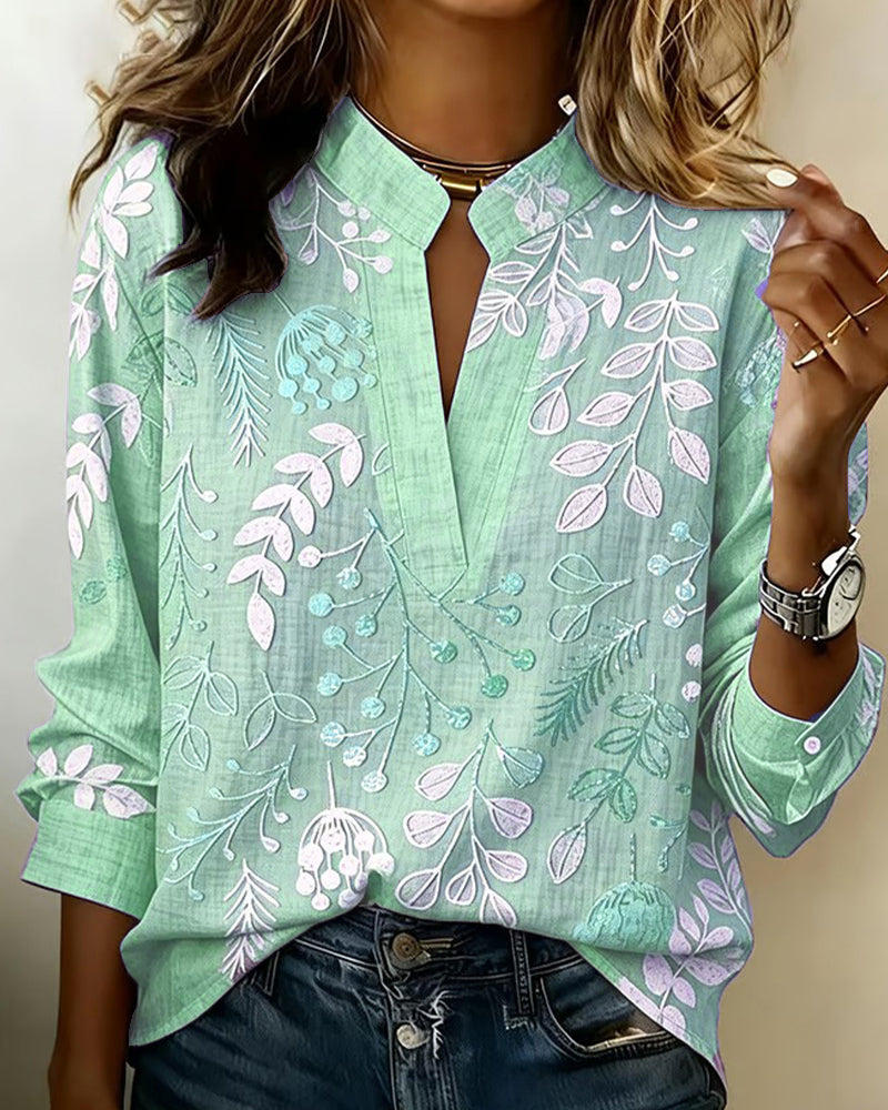 Evelina | Blusa Floral con Cuello Alto
