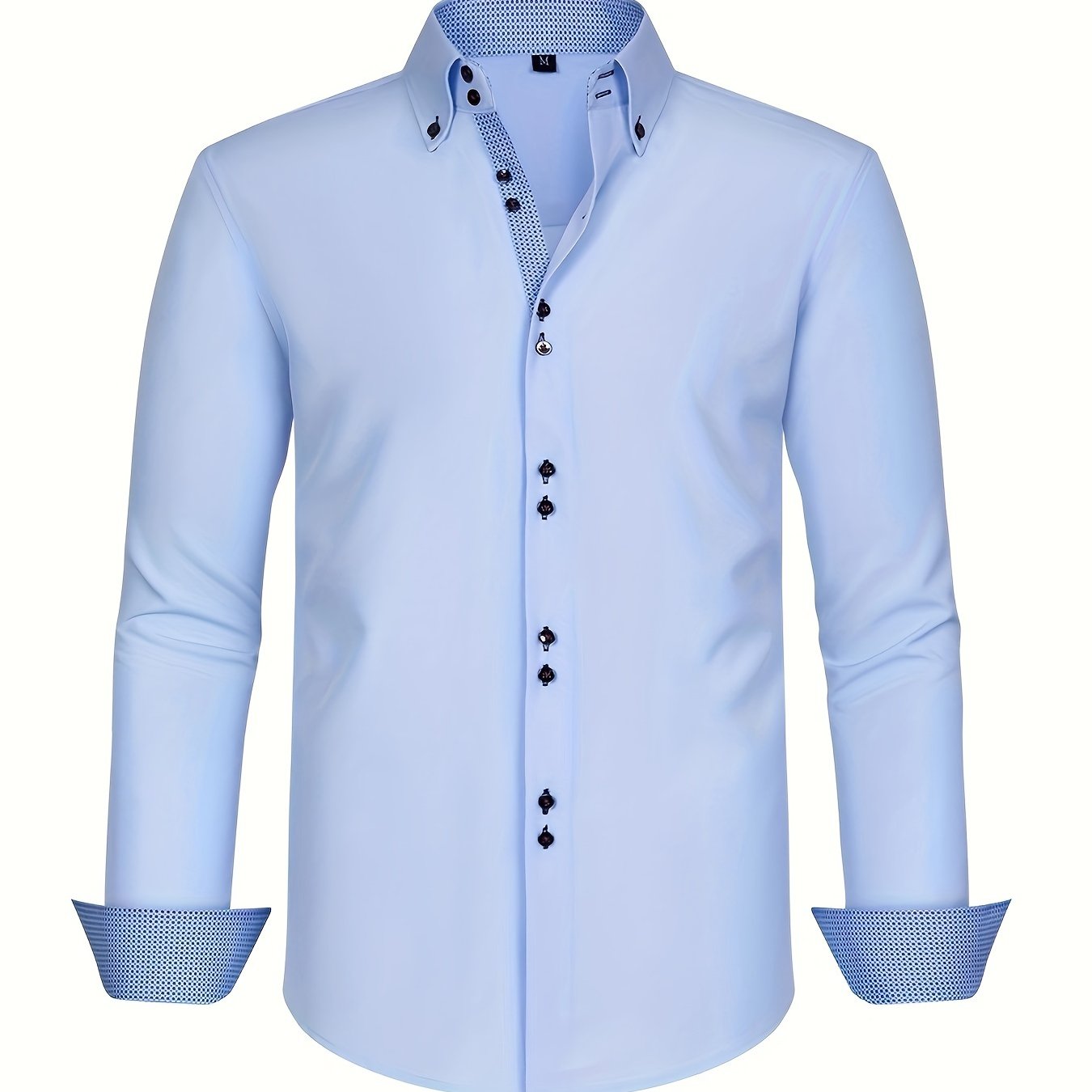 CAMISA ELEGANTE LIGERA CON DETALLES CONTRASTADOS