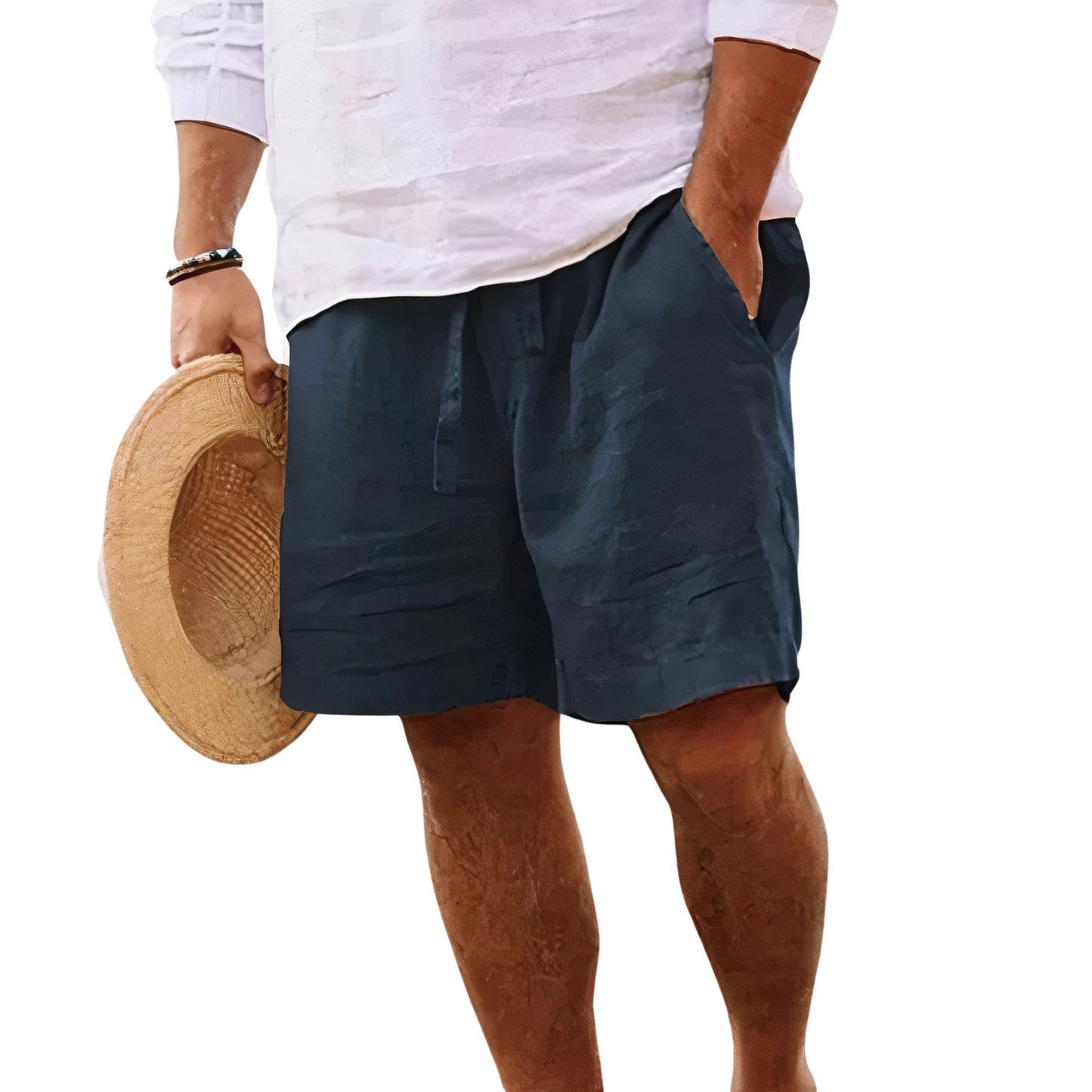 PANTALÓN CORTO DE VERANO EN LINO PARA HOMBRE