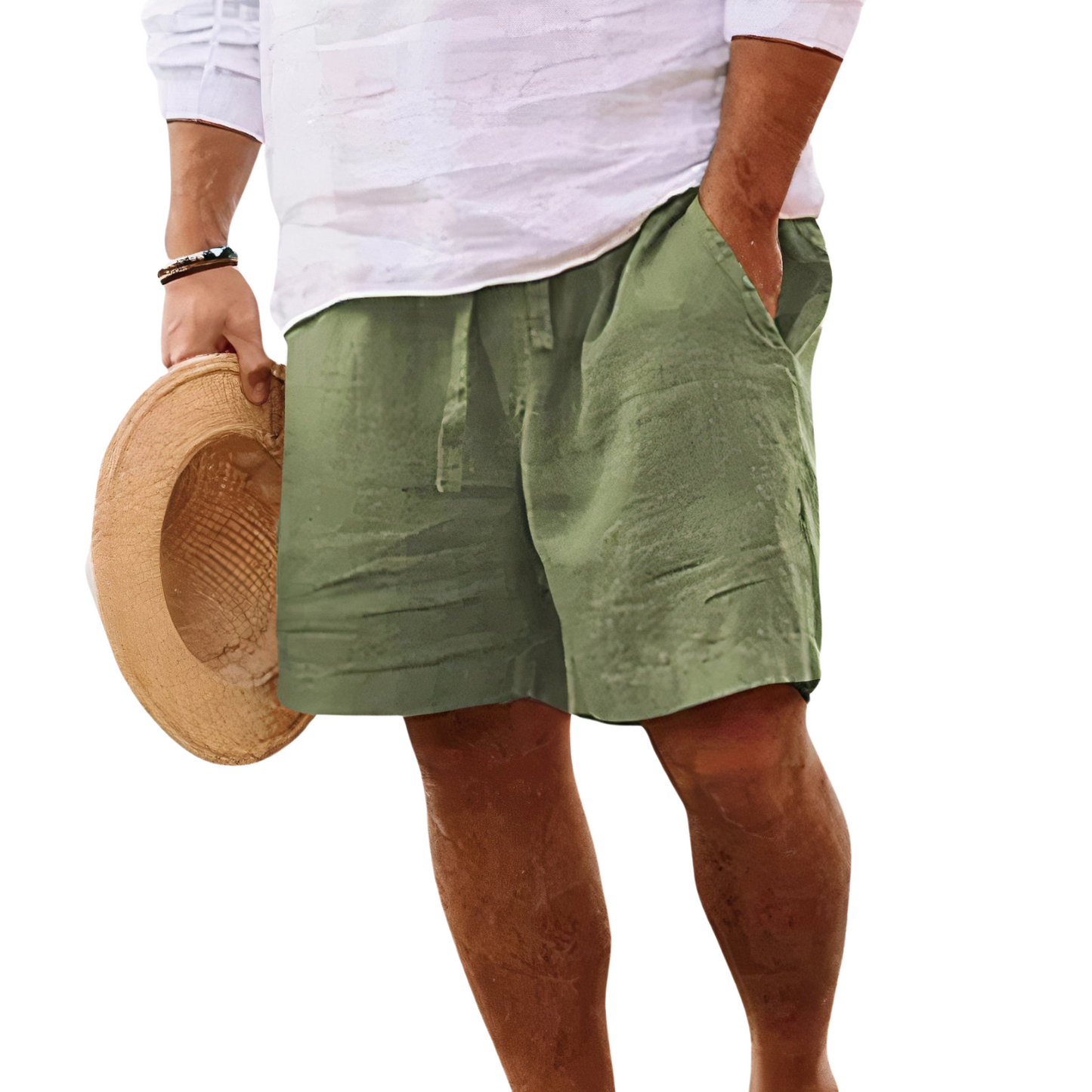 PANTALÓN CORTO DE VERANO EN LINO PARA HOMBRE