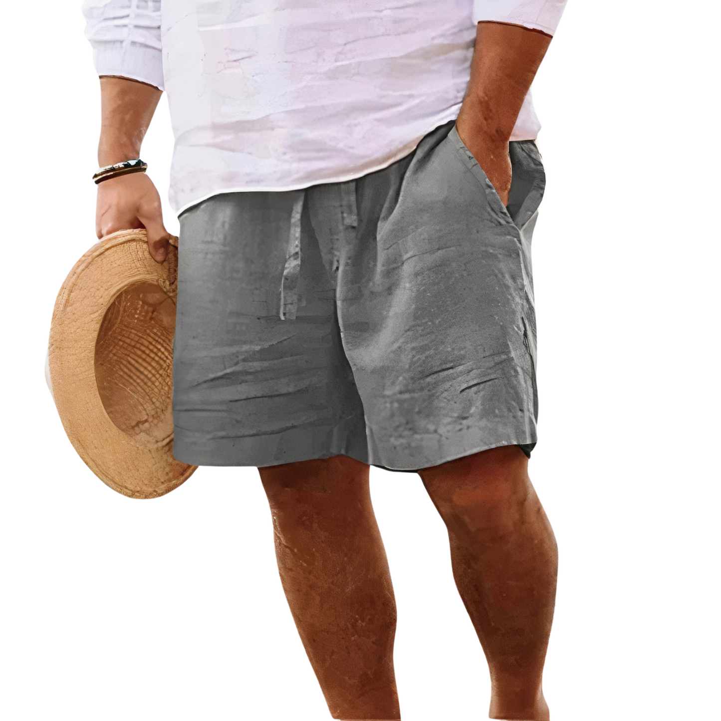 PANTALÓN CORTO DE VERANO EN LINO PARA HOMBRE