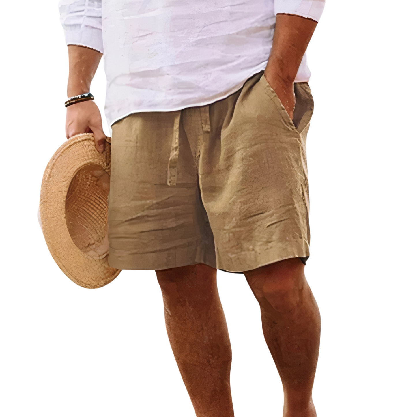 PANTALÓN CORTO DE VERANO EN LINO PARA HOMBRE