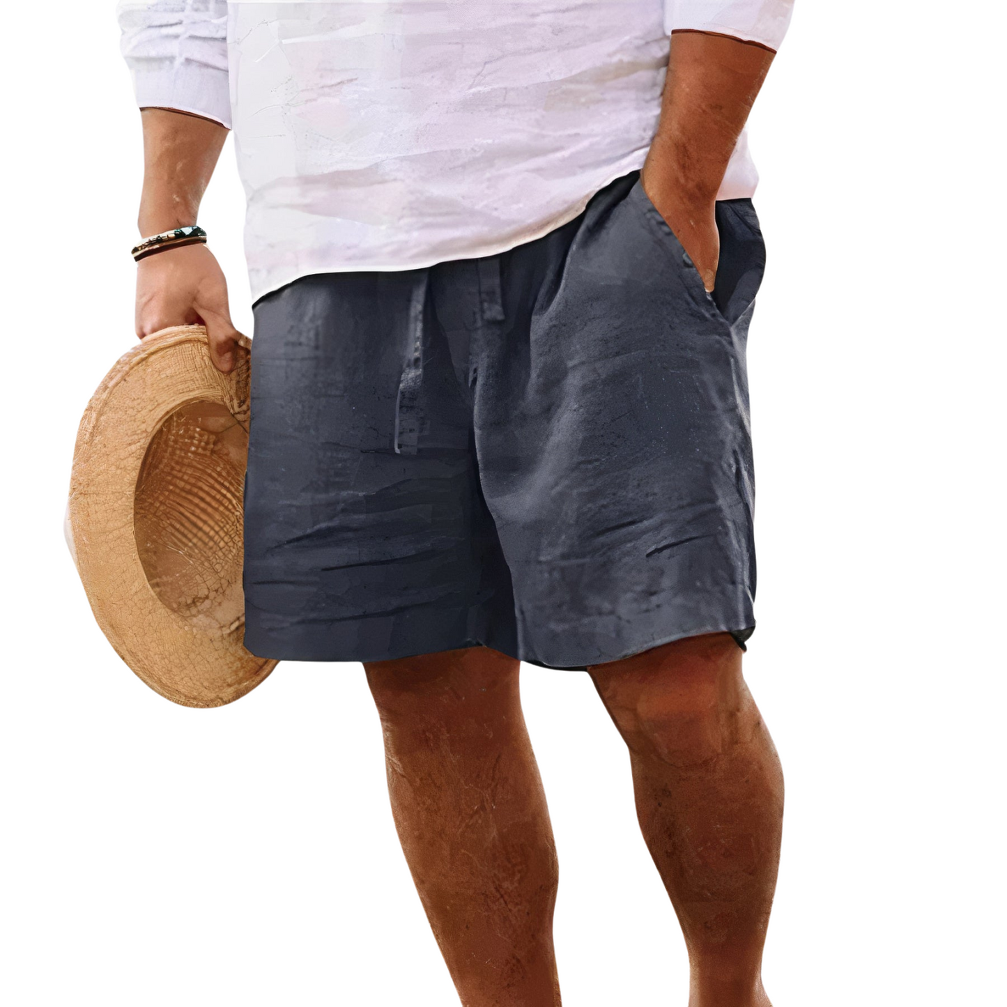 PANTALÓN CORTO DE VERANO EN LINO PARA HOMBRE