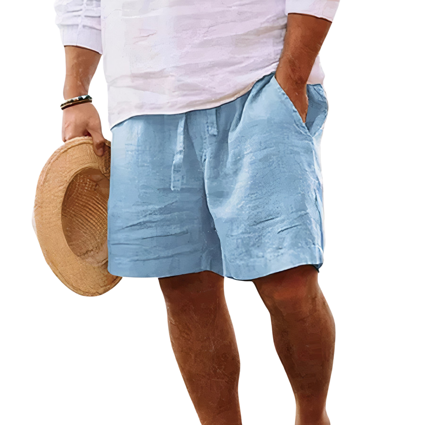 PANTALÓN CORTO DE VERANO EN LINO PARA HOMBRE