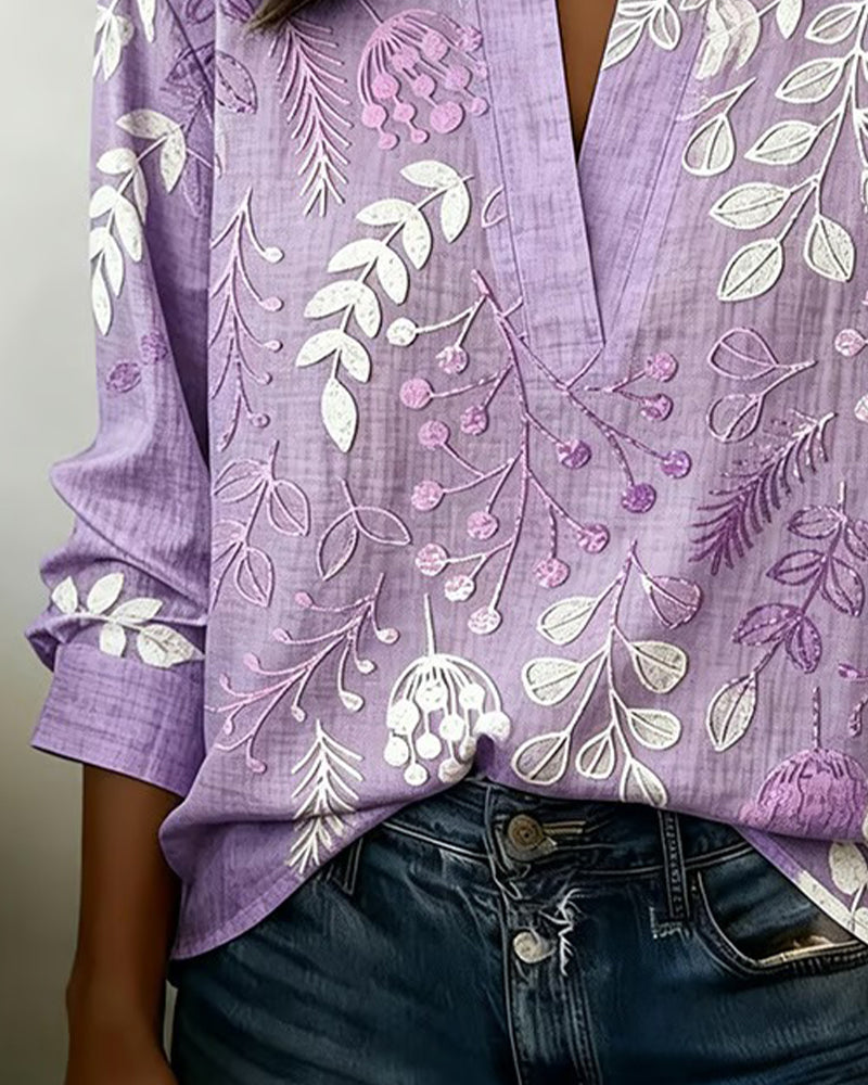 Evelina | Blusa Floral con Cuello Alto