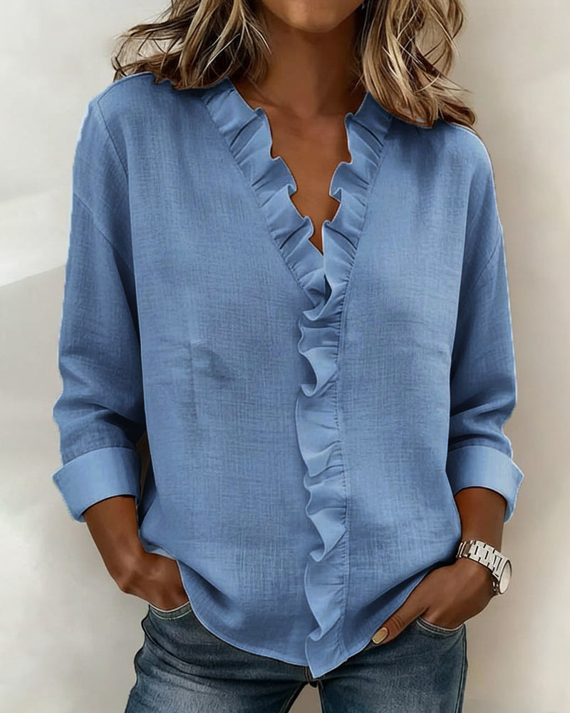 Matilde | Blusa Fruncida con Escote en V