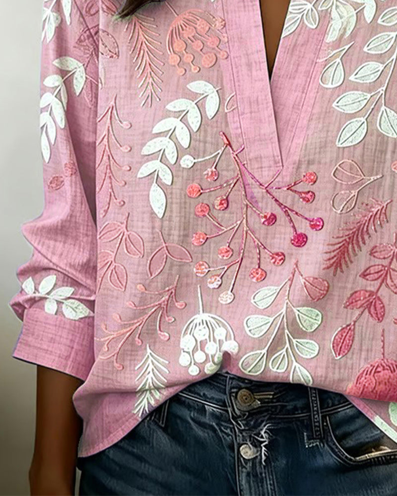Evelina | Blusa Floral con Cuello Alto