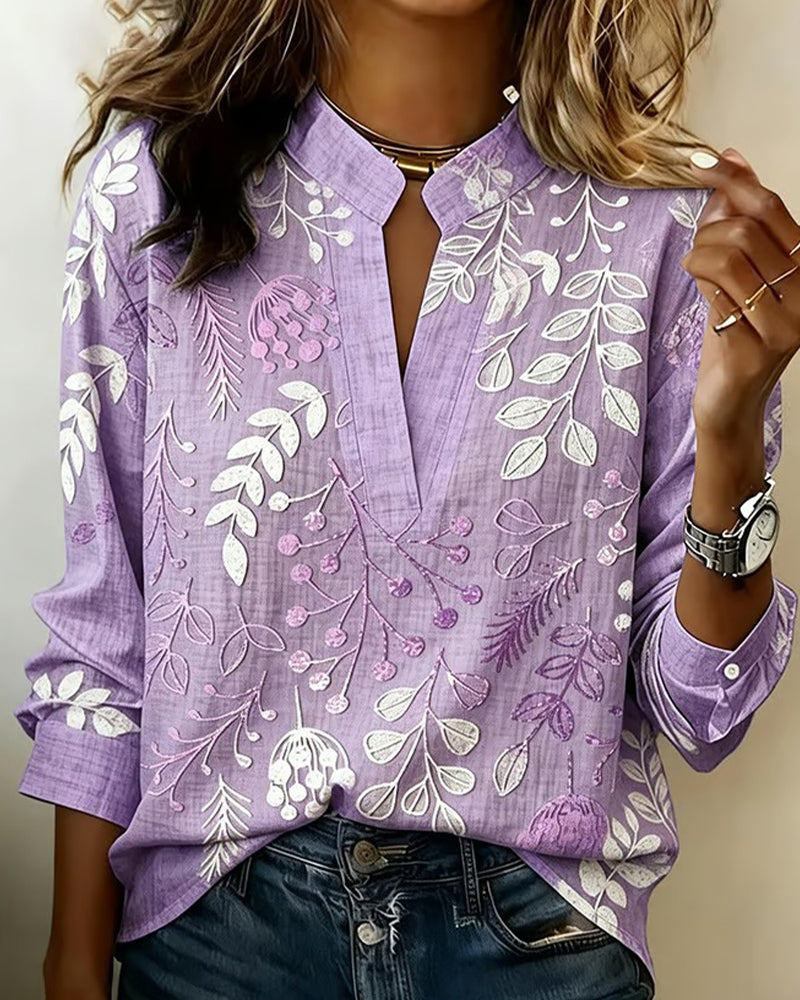 Evelina | Blusa Floral con Cuello Alto