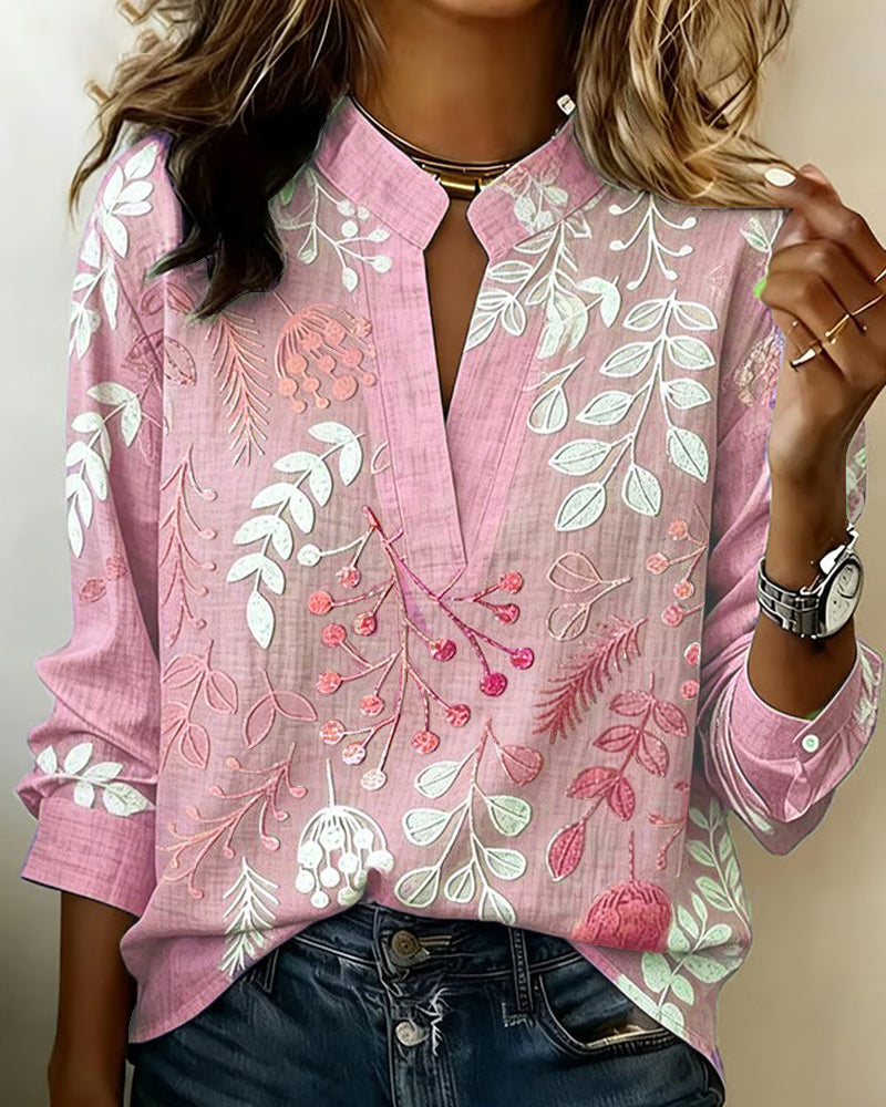 Evelina | Blusa Floral con Cuello Alto