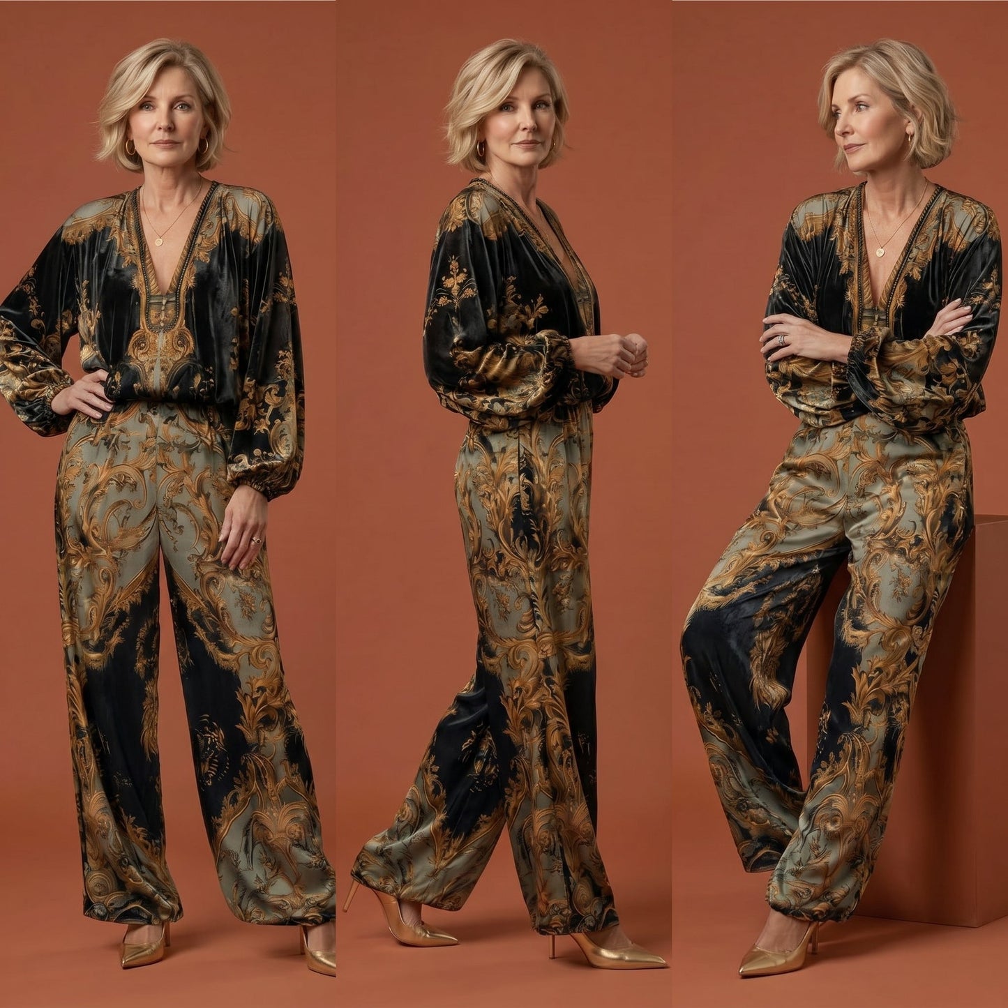 Lorena · Ensemble baroque avec haut à manches longues et pantalon large