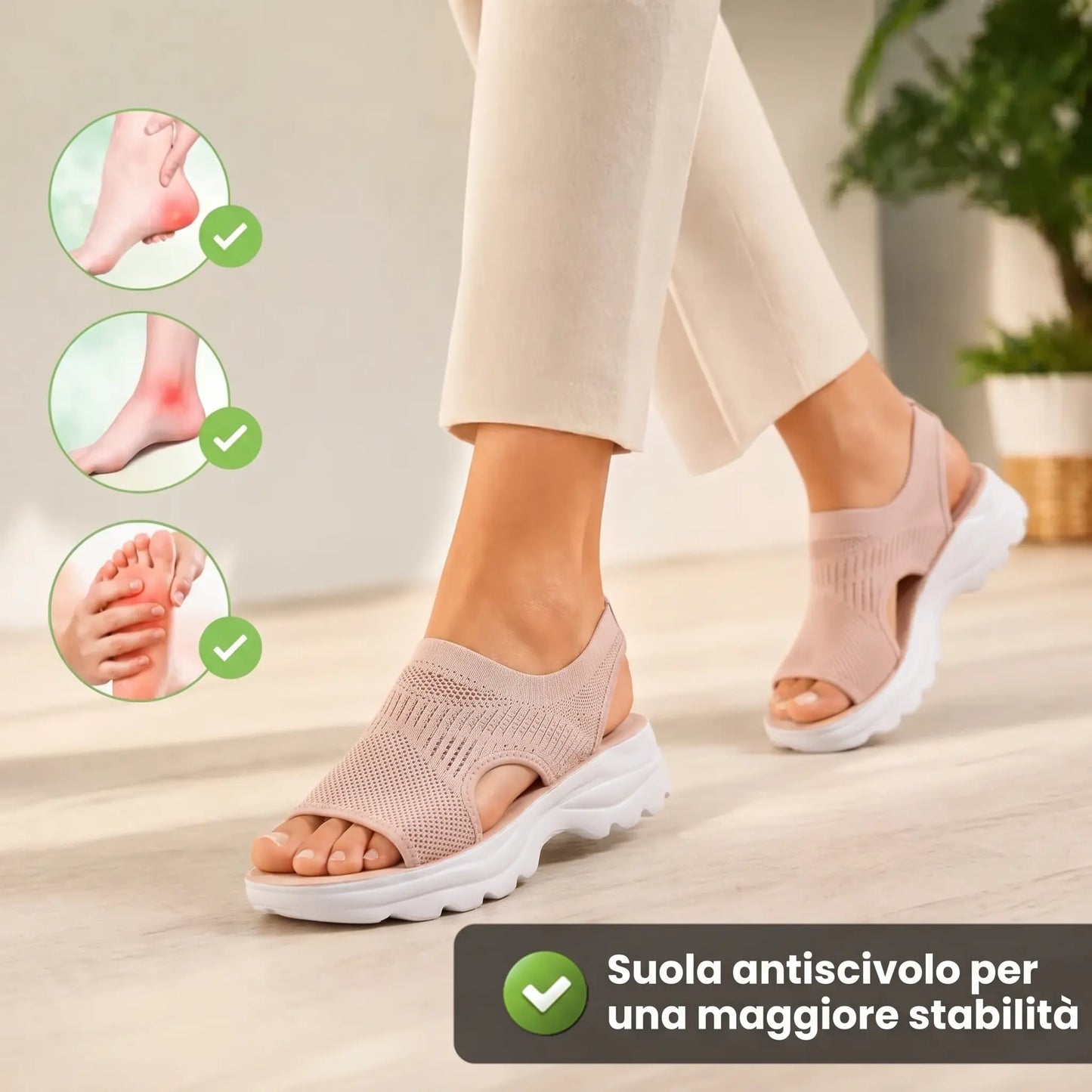 Noara Sandalias Ortopédicas Antideslizantes