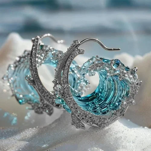 Boucles d'Oreilles Vagues de la Mer