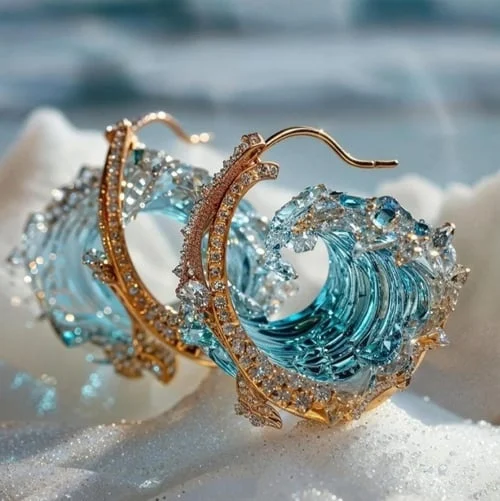 Boucles d'Oreilles Vagues de la Mer