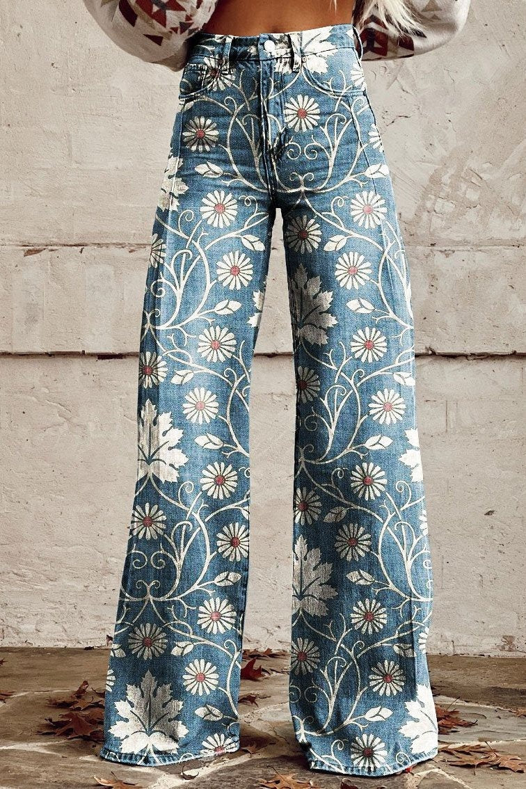 Léna | Pantalon large à fleurs