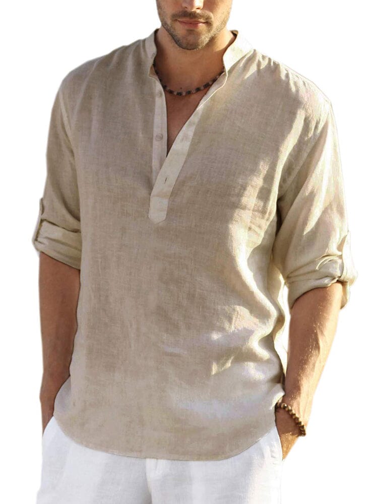 CAMISA DE ALGODÓN Y LINO PARA HOMBRE