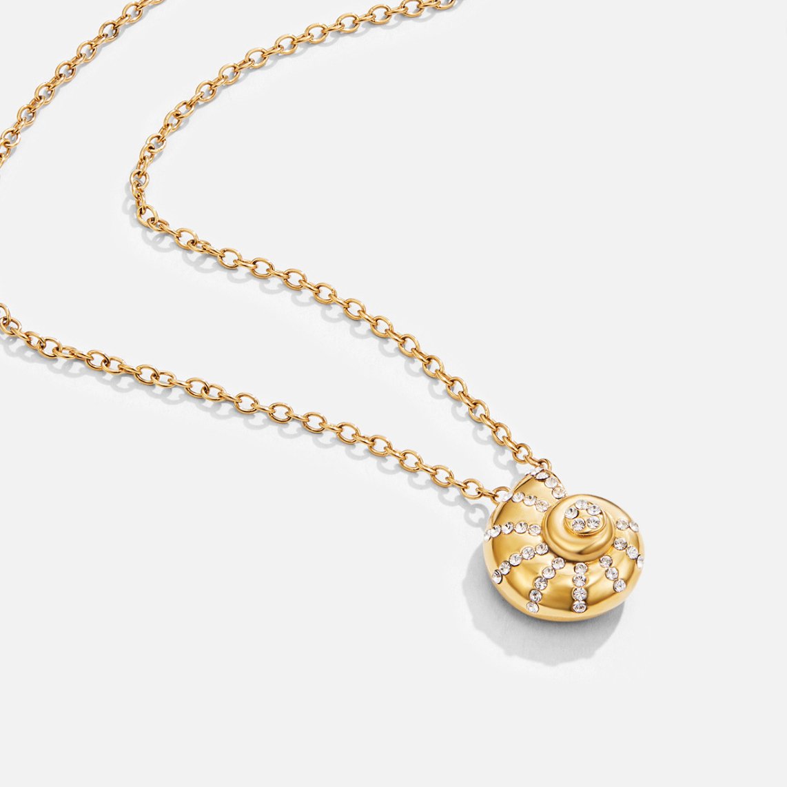 Collier avec Pendentif Coquillage et Cristal