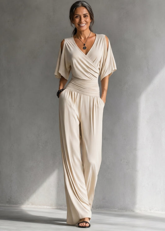 Alía | Ensemble élégant croisé avec pantalon large