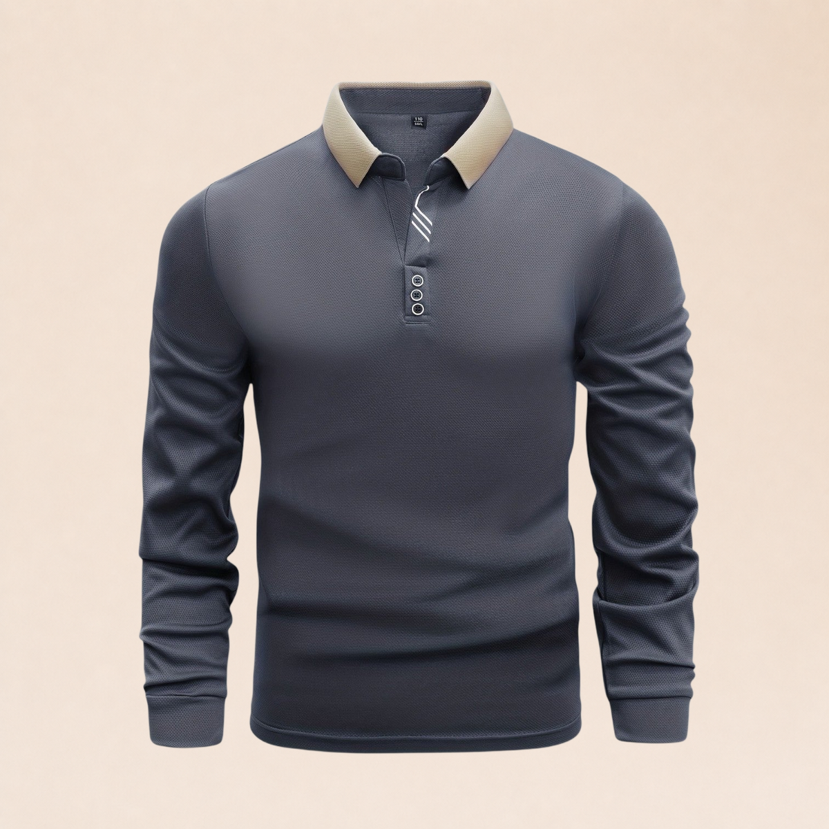 Polo à manches longues pour homme sobre fondo beige