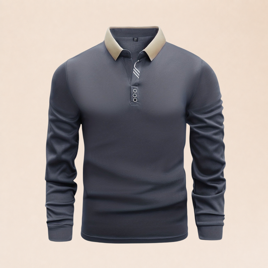 Polo à manches longues pour homme sobre fondo beige