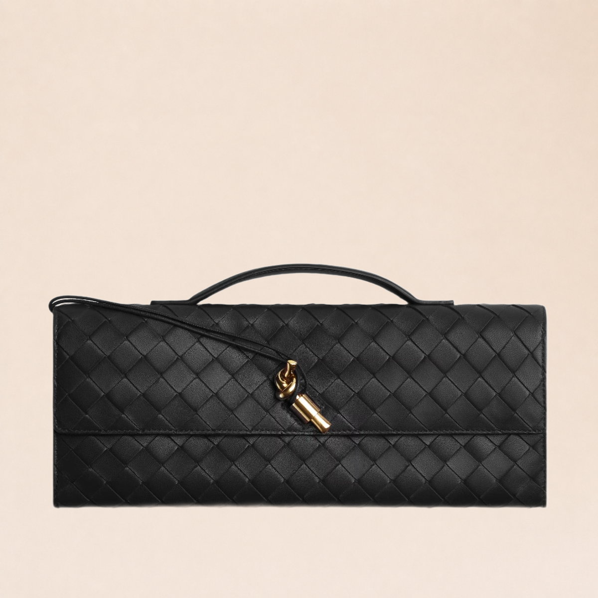 Elyse Sac à Main Élégant noir – fond beige