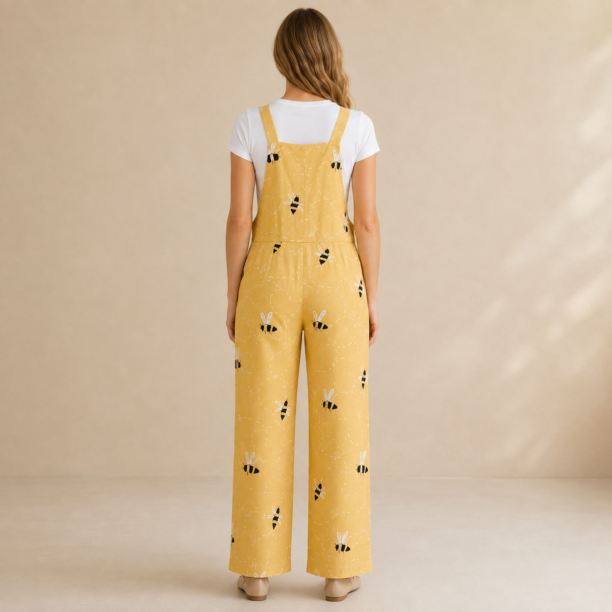 Salopette Petite Abeille Heureuse Jaune - vue de dos, sans boucle