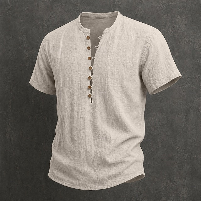 CAMISA DE VERANO CON BOTONES PARA HOMBRE