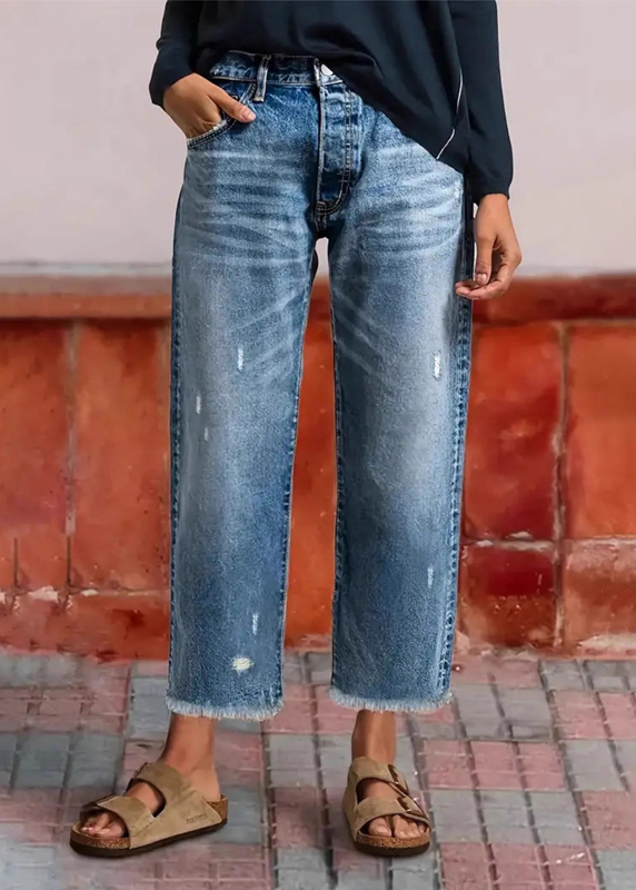 Lola · Jean droit court rétro pour femme
