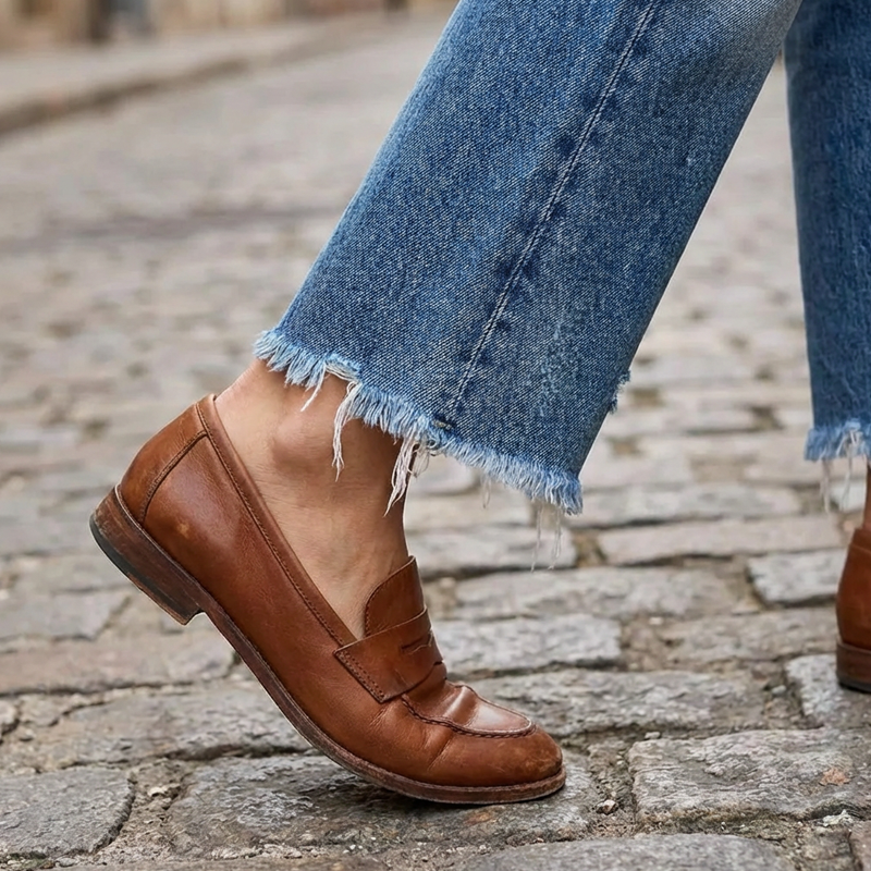 Lola · Jean droit court rétro pour femme