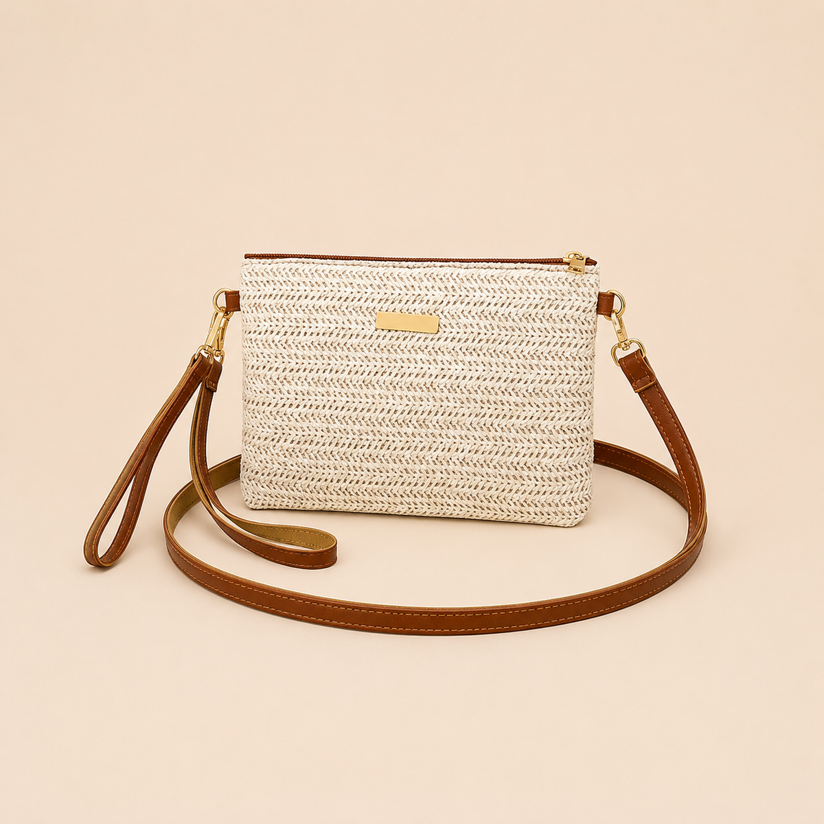 Adèle | Sac Tressé sur fond beige chaud