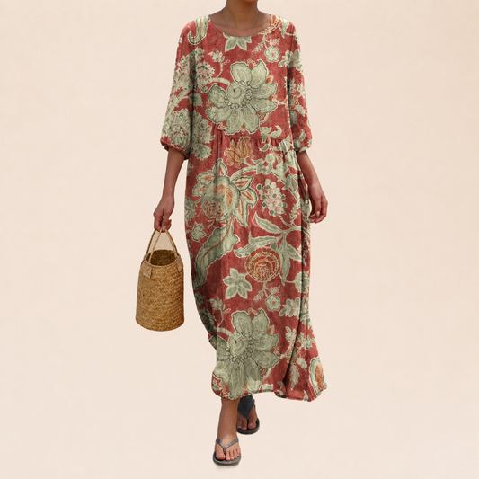 Calista | Robe Corail à Imprimé Bohème — portada