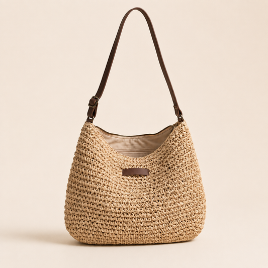 Simona | Sac Tressé Élégant sur fond crème Verlanden