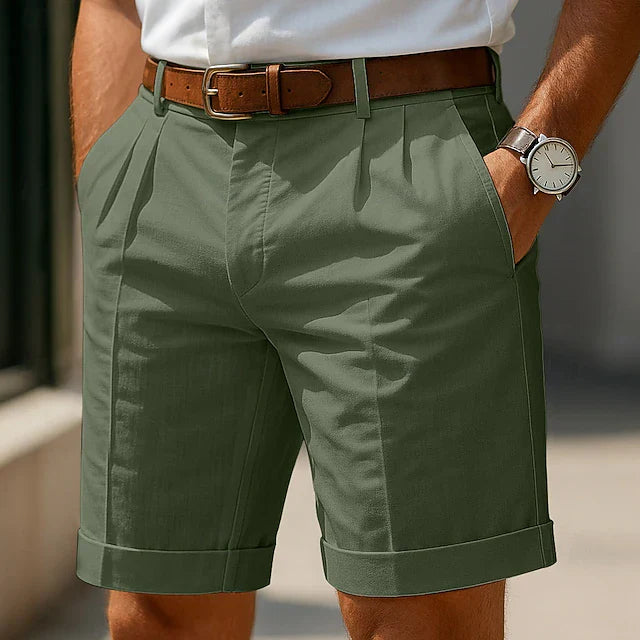 PANTALÓN CORTO DE VERANO PLISADO PARA HOMBRE