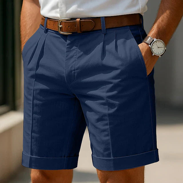 PANTALÓN CORTO DE VERANO PLISADO PARA HOMBRE
